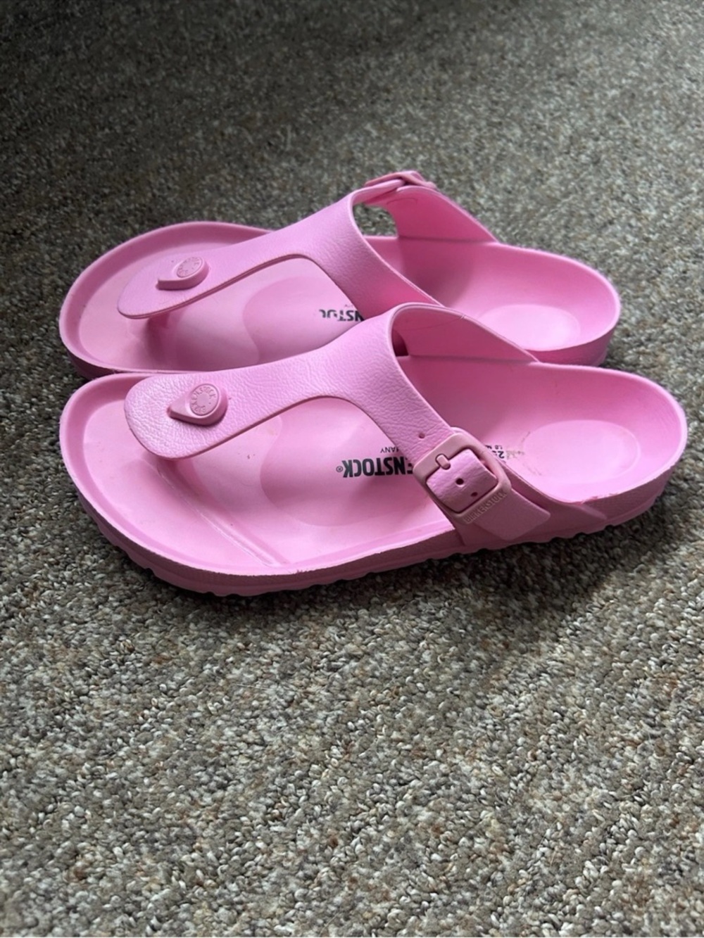 Birkenstock Kids Pink Thong Sandals with Buckle Strap